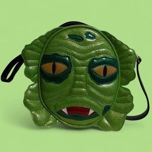 Creature from the Black Lagoon Love Pain and Stitches bag green glitter vinyl